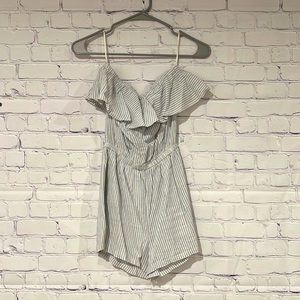 Aerie striped romper. Light blue/ivory. Size XS. NWT.
